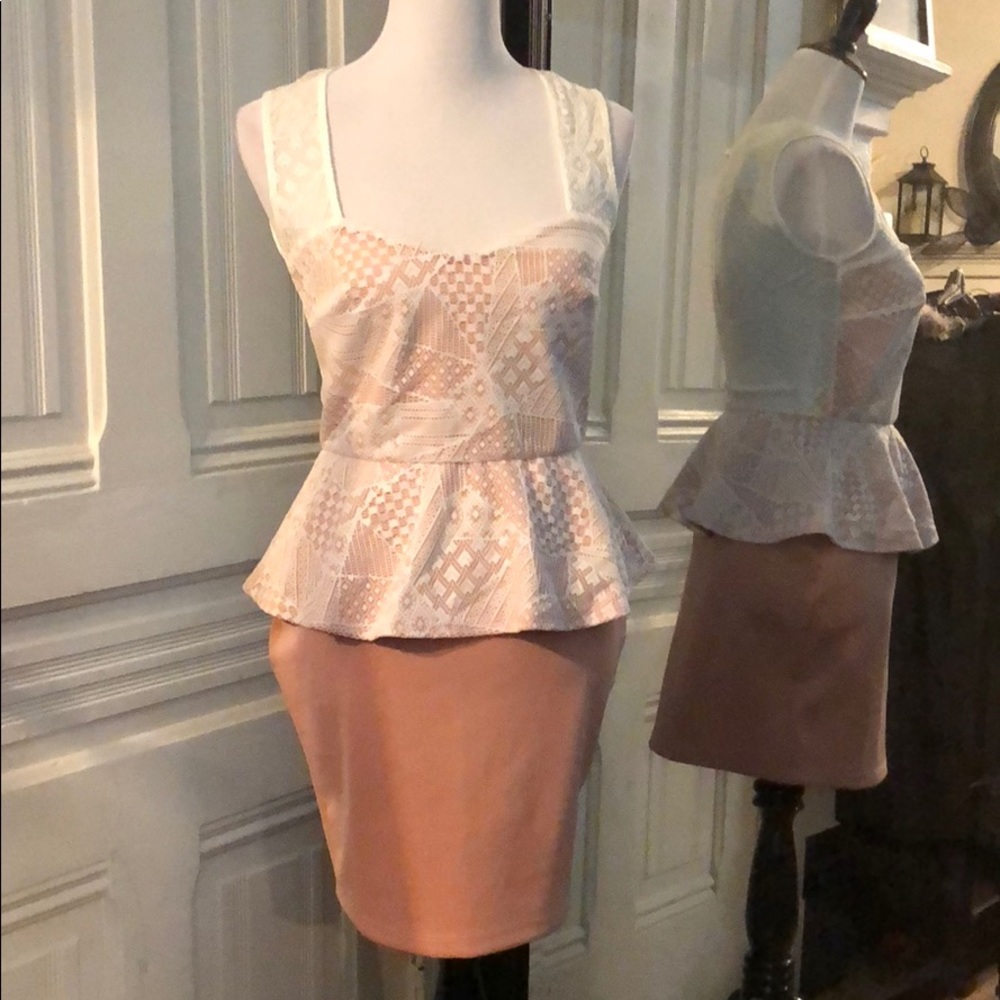 Springtime pinup mauve and lace dress